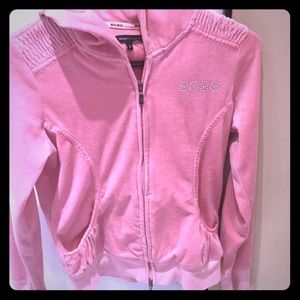 Velour BCBG zipper down sweatshirt